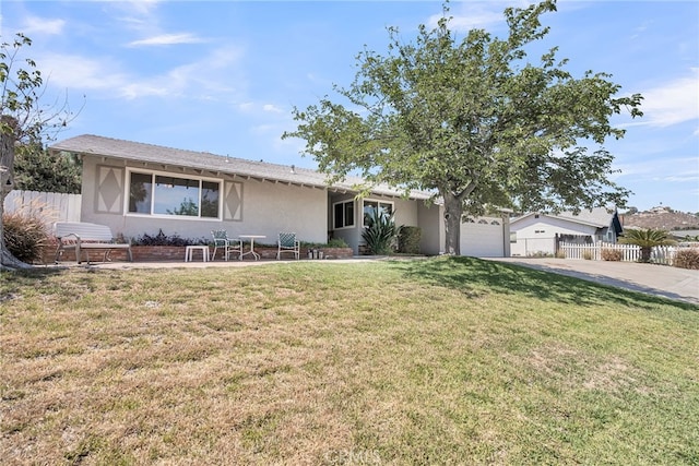 7219 Font Ave, Jurupa Valley, CA 92509 - ranch-style house with stucco siding, driveway, and a garage