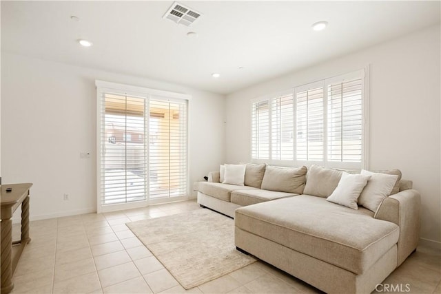 11624 Sky Pointe Dr, Desert Hot Springs, CA 92240 - living room with light tile patterned flooring and recessed lighting