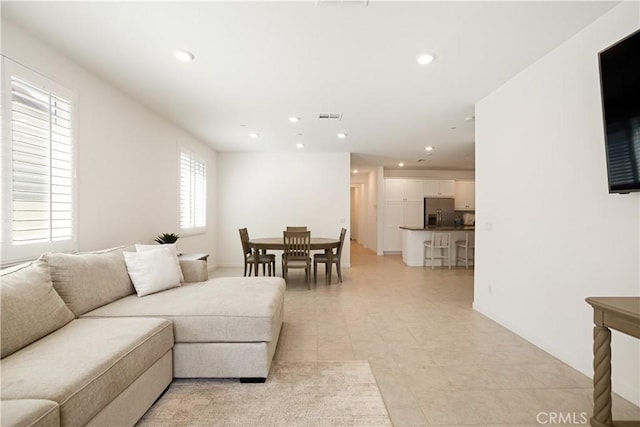 11624 Sky Pointe Dr, Desert Hot Springs, CA 92240 - living area with recessed lighting and light tile patterned floors