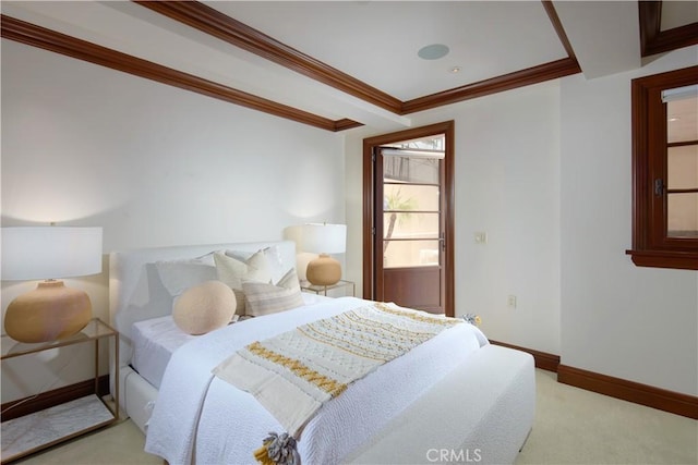 3300 Ocean Blvd, Corona Del Mar, CA 92625 - bedroom featuring ornamental molding and light carpet