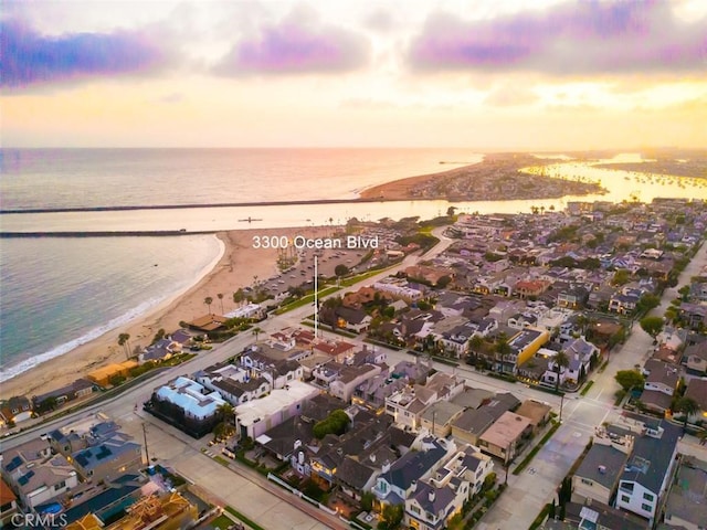 3300 Ocean Blvd, Corona Del Mar, CA 92625 - aerial view at dusk of view of water and beach and a residential view