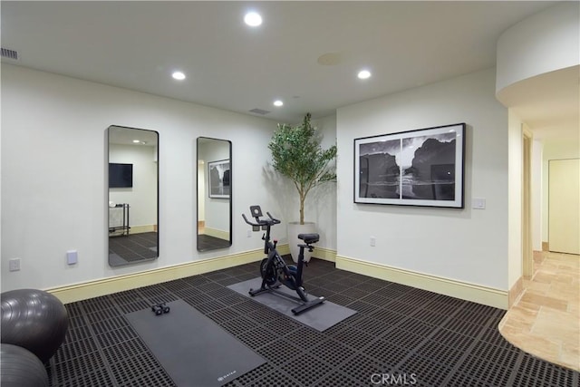 3300 Ocean Blvd, Corona Del Mar, CA 92625 - workout area featuring recessed lighting and arched walkways