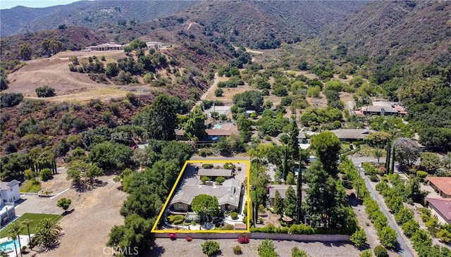 4308 Crown Ranch Rd, Corona, CA 92881 - aerial view of property's location featuring property boundaries highlighted and a mountain backdrop
