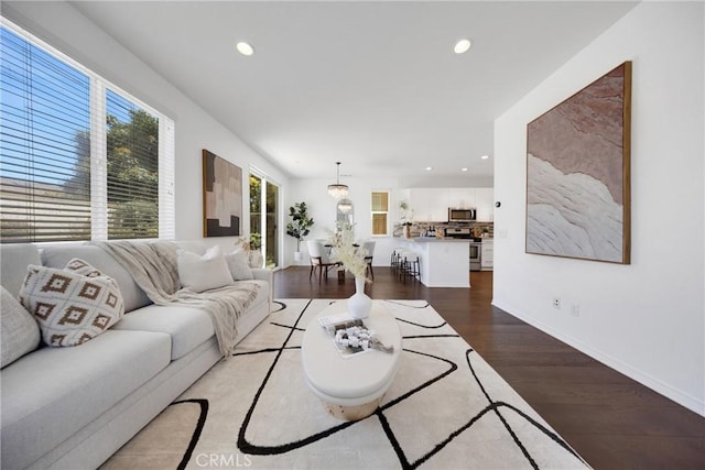 13450 Prosperity Pl, Garden Grove, CA 92843 - living room with wood finished floors and recessed lighting