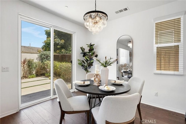 13450 Prosperity Pl, Garden Grove, CA 92843 - dining area featuring wood finished floors and a chandelier