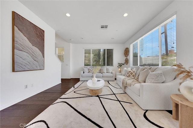 13450 Prosperity Pl, Garden Grove, CA 92843 - living room featuring healthy amount of natural light, wood finished floors, and recessed lighting
