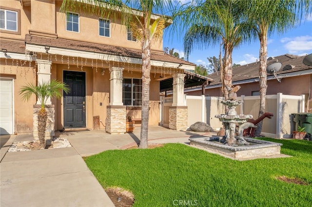 7459 Melanie Ct, Highland, CA 92346 - property entrance with stucco siding and stone siding