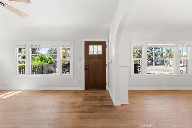 2311 6th St, La Verne, CA 91750 - entryway featuring wood finished floors and arched walkways