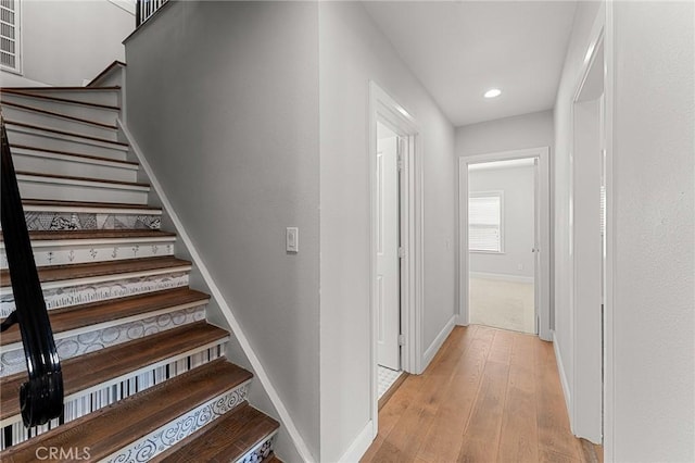 2311 6th St, La Verne, CA 91750 - stairs featuring recessed lighting and wood-type flooring