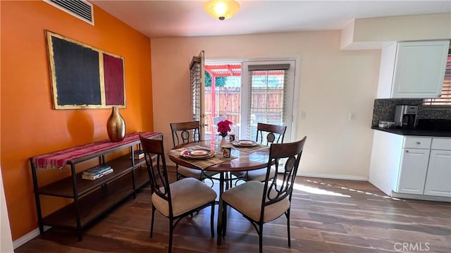 583 S Calle, Abronia, Palm Springs, CA 92264 - dining room with dark wood-style flooring and baseboards