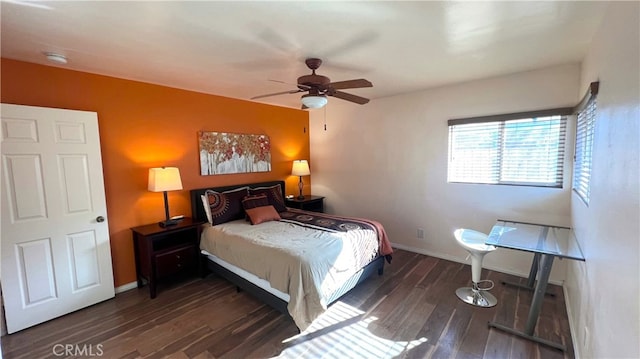 583 S Calle, Abronia, Palm Springs, CA 92264 - bedroom featuring wood finished floors and ceiling fan