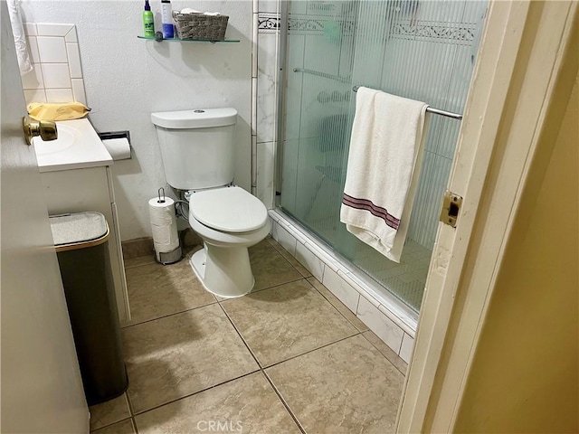 729 W Holt Blvd, Ontario, CA 91762 - full bathroom with a shower stall, vanity, and tile patterned flooring