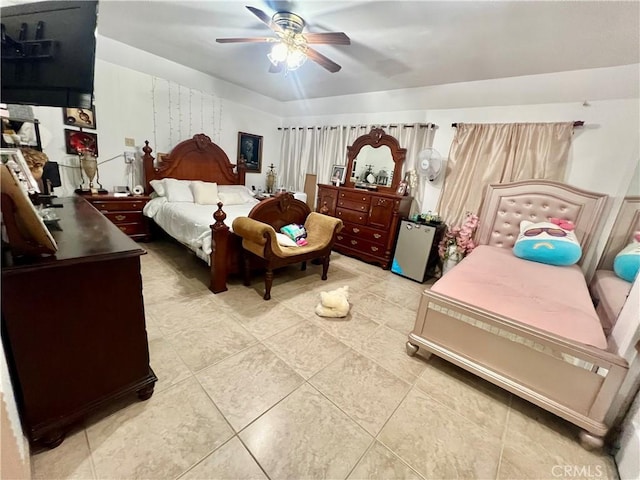 729 W Holt Blvd, Ontario, CA 91762 - bedroom featuring light tile patterned floors and a ceiling fan