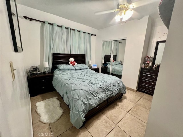 729 W Holt Blvd, Ontario, CA 91762 - tiled bedroom featuring a closet and ceiling fan