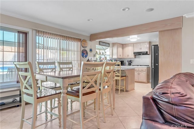1010 W Yorktown Ave, Montebello, CA 90640 - dining area featuring light tile patterned flooring and recessed lighting