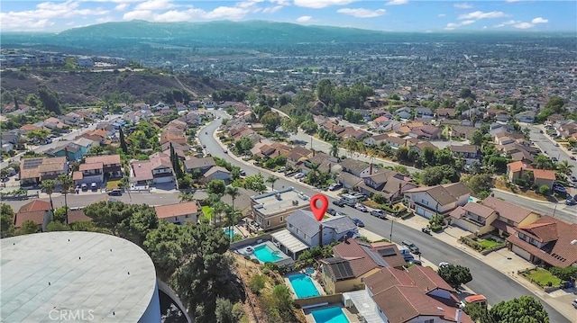 1010 W Yorktown Ave, Montebello, CA 90640 - aerial perspective of suburban area featuring a pool area