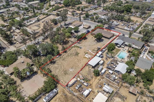 5956 Marlatt St, Jurupa Valley, CA 91752 - aerial overview of property's location with property boundaries highlighted