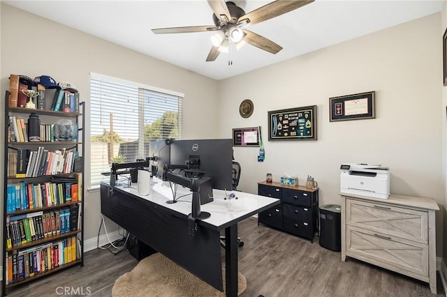 33883 Vinca Ln, Murrieta, CA 92563 - home office featuring wood finished floors and ceiling fan