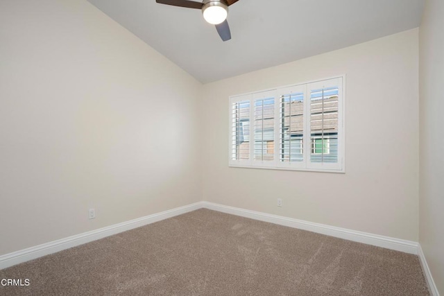 1051 Thomas Ln, Ventura, CA 93003 - unfurnished room with carpet floors, a ceiling fan, and vaulted ceiling