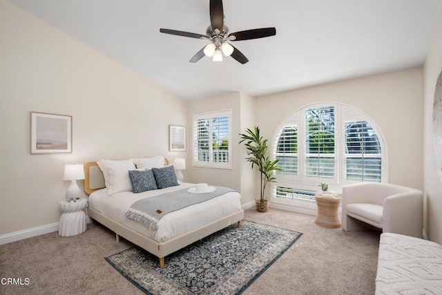 1051 Thomas Ln, Ventura, CA 93003 - carpeted bedroom with lofted ceiling and ceiling fan