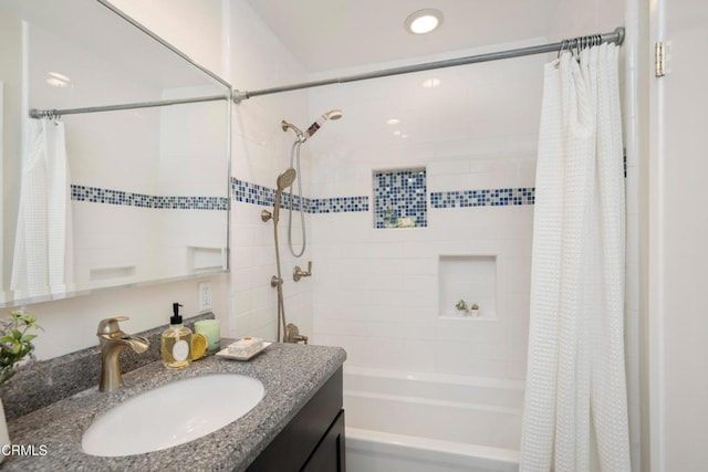 1051 Thomas Ln, Ventura, CA 93003 - bathroom with shower / bath combination with curtain and vanity