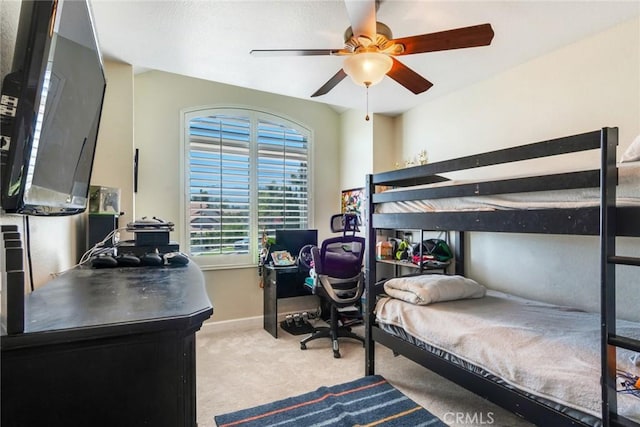 6915 Stanislaus Pl, Rancho Cucamonga, CA 91701 - bedroom with carpet floors, a desk, and a ceiling fan