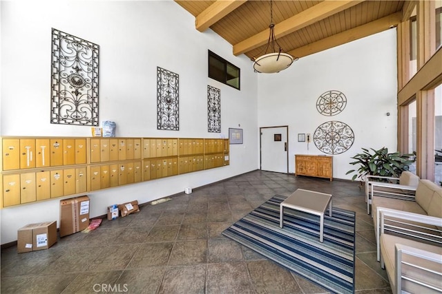 2501 S El Camino Real, San Clemente, CA 92672 - lobby featuring a wooden ceiling with exposed beams and a high ceiling