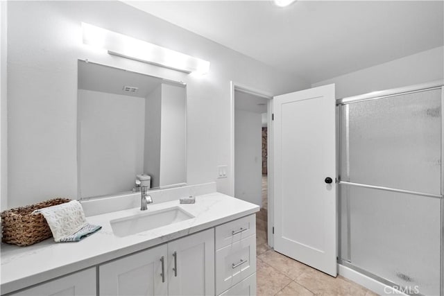 2501 S El Camino Real, San Clemente, CA 92672 - bathroom with vanity, a shower stall, and tile patterned flooring