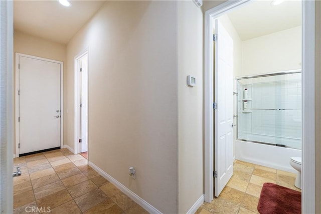 19385 Boulder St, Apple Valley, CA 92308 - corridor with recessed lighting and light stone finish flooring