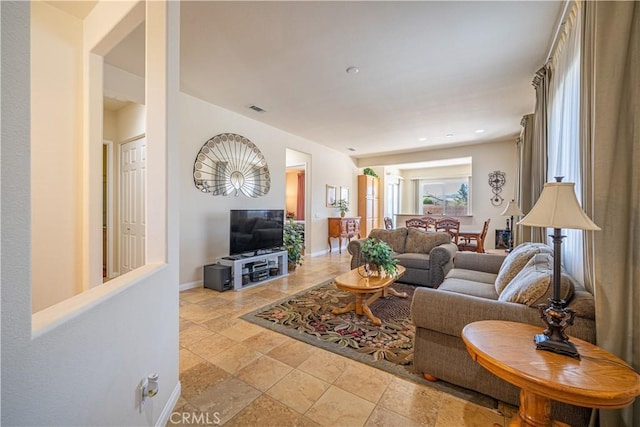 19385 Boulder St, Apple Valley, CA 92308 - living room with stone tile floors and baseboards