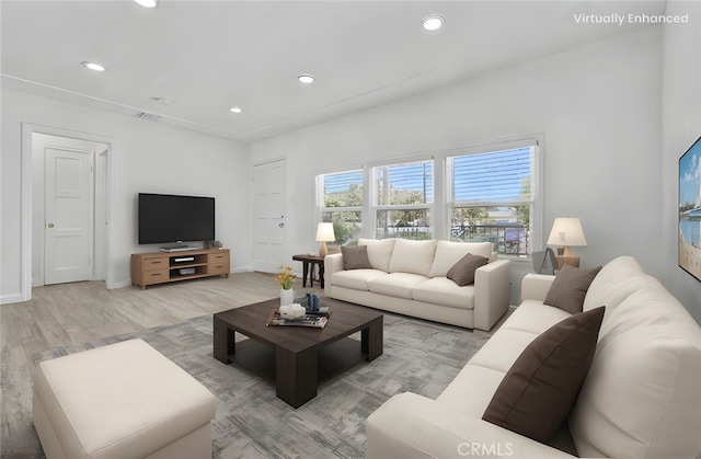 4449 Walnut St, Baldwin Park, CA 91706 - living area with light wood-style floors and recessed lighting