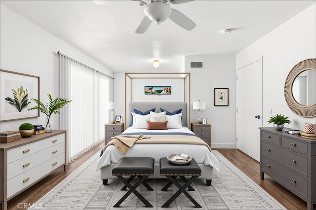 6355 Ortega St, Chino, CA 91710 - bedroom featuring wood finished floors and ceiling fan