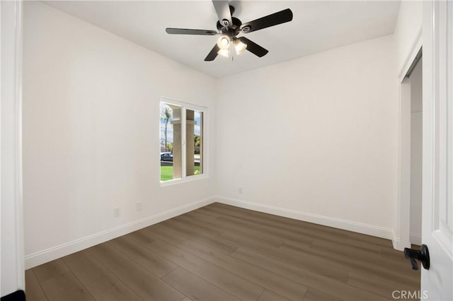 4082 N Flame Tree Ave, Rialto, CA 92377 - unfurnished bedroom with dark wood-style floors and a ceiling fan