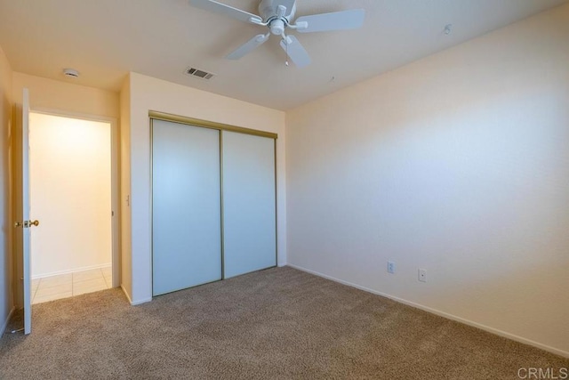 426 Debra An Dr, Fallbrook, CA 92028 - unfurnished bedroom with carpet floors, a closet, and a ceiling fan