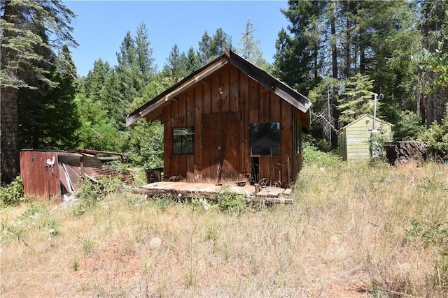 11605 La Porte Rd, Challenge, CA 95925 - view of shed featuring a view of trees