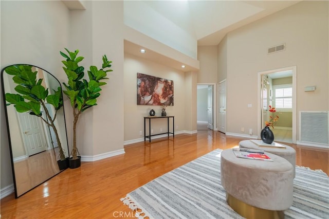 27860 Mount Shasta Way, Yorba Linda, CA 92887 - living room featuring wood finished floors, a high ceiling, and recessed lighting