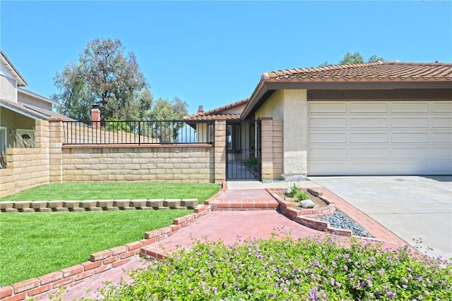 3610 Vista Glen Cir, Yorba Linda, CA 92886 - exterior space featuring a tiled roof, concrete driveway, stucco siding, and an attached garage