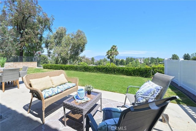 3610 Vista Glen Cir, Yorba Linda, CA 92886 - view of patio / terrace with an outdoor hangout area and outdoor dining space