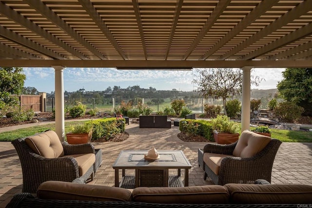 6767 Malachite Pl, Carlsbad, CA 92009 - view of patio with an outdoor living space and a pergola