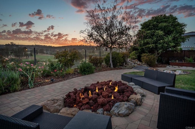 6767 Malachite Pl, Carlsbad, CA 92009 - view of patio featuring an outdoor living space with a fire pit
