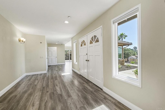 929 Chumash Trl, Vista, CA 92084 - entryway with dark wood-style floors and recessed lighting