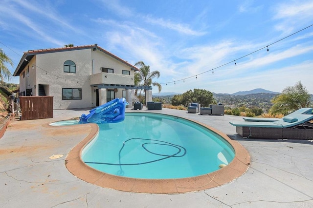 2044 Eula Ln, El Cajon, CA 92019 - outdoor pool with a patio and a mountain view
