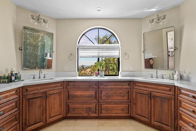 2044 Eula Ln, El Cajon, CA 92019 - bathroom featuring double vanity and tile patterned floors