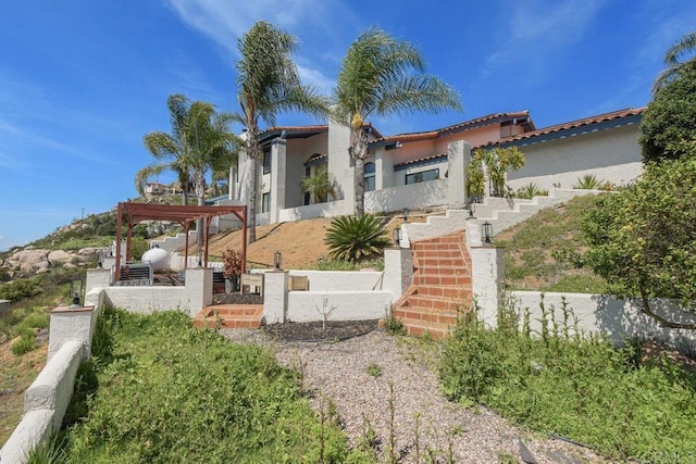 2044 Eula Ln, El Cajon, CA 92019 - mediterranean / spanish home featuring stucco siding and stairs
