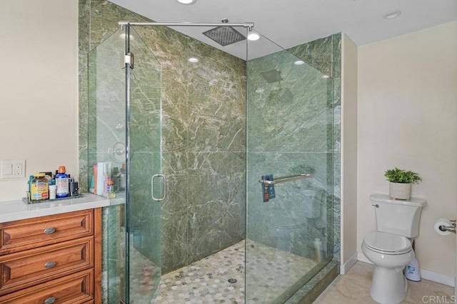 2044 Eula Ln, El Cajon, CA 92019 - bathroom featuring a stall shower, tile patterned floors, and vanity