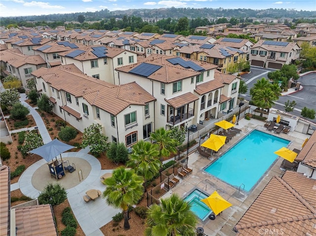 31268 Via Nubes, Temecula, CA 92592 - aerial perspective of suburban area featuring a pool area