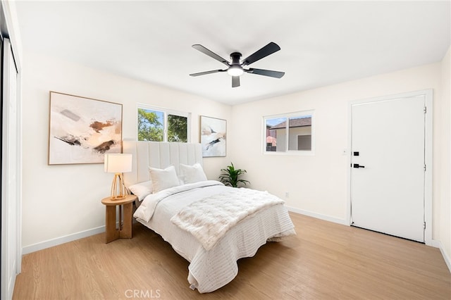 8252 Graves Ave, Rosemead, CA 91770 - bedroom featuring light wood-style floors and ceiling fan