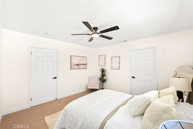 8252 Graves Ave, Rosemead, CA 91770 - bedroom with light wood-style flooring and a ceiling fan
