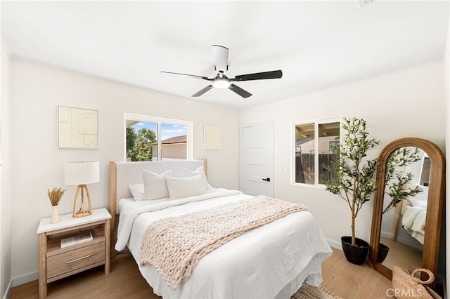 8252 Graves Ave, Rosemead, CA 91770 - bedroom with light wood-type flooring and a ceiling fan