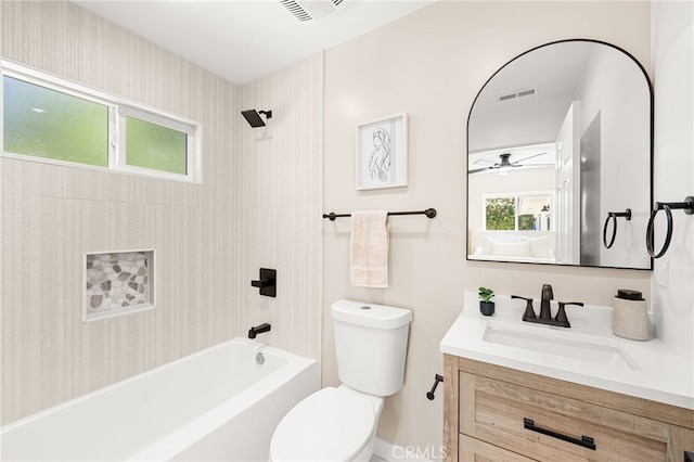 8252 Graves Ave, Rosemead, CA 91770 - bathroom featuring vanity, ceiling fan, and bathing tub / shower combination